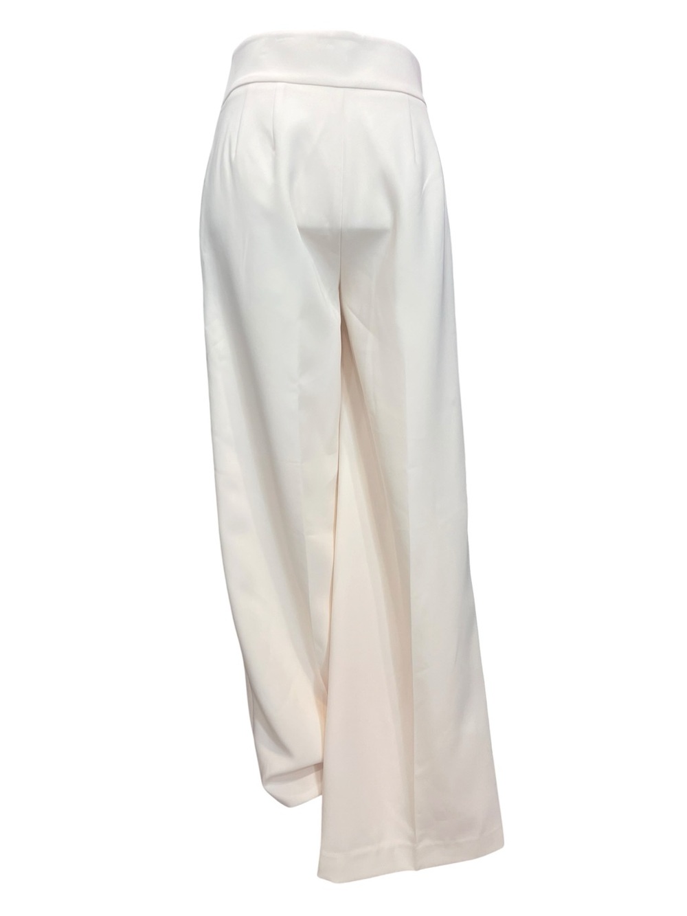 Elie Tahari Cream Wide Leg Pants High Rise Pleated Button Tab Trouser 4 NWT - Picture 6 of 11